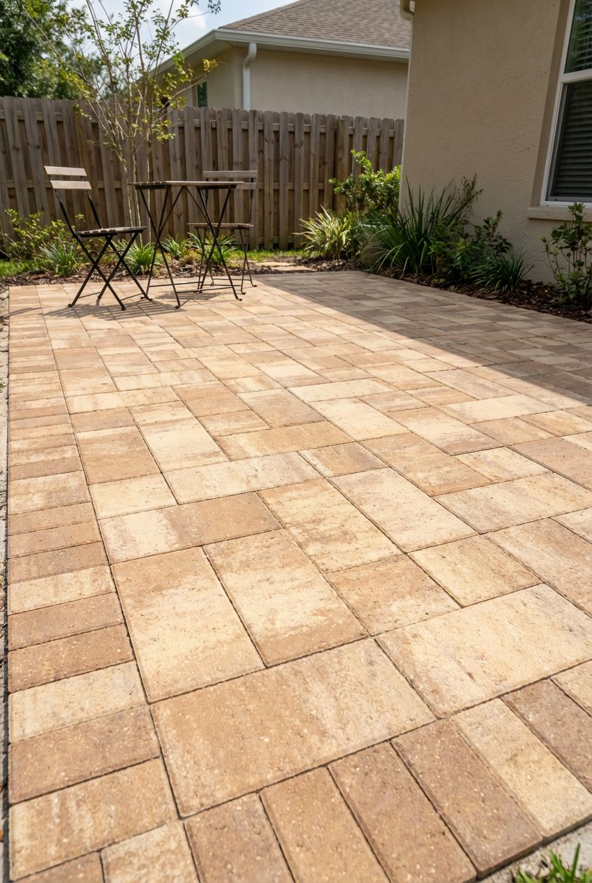 Paver patio backyard space Central Florida by Ocoee Concrete